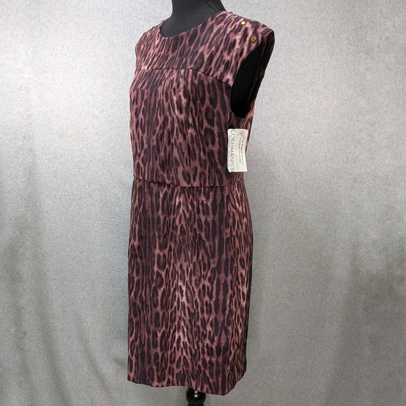 NWT Michael Kors Sheath Dress Purple Animal Print Knee Length Women’s Sz 8 - Picture 6 of 16